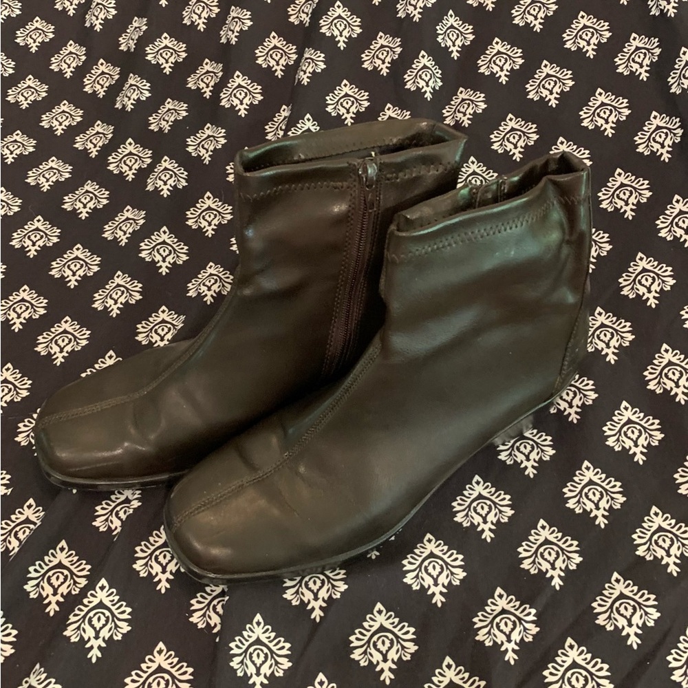 Brown wedge booties size 10.